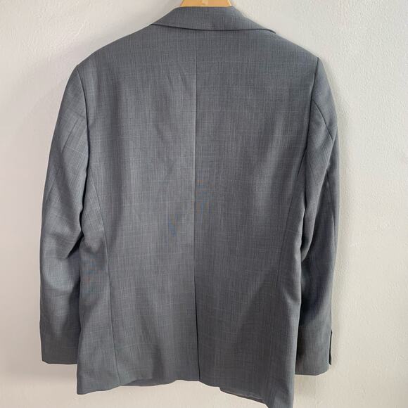 Perry Ellis Sz 38 Short Classic Fit Blazer Jacket Gray 2 Button Formal Business - Picture 3 of 13